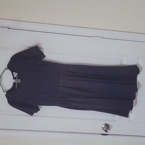 Blue/Grey Stripe Lularoe Amelia Dress Large